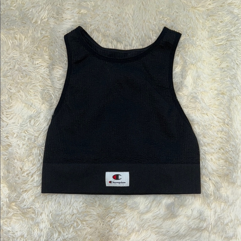 Champion Black Sleeveless Crop Tank Top